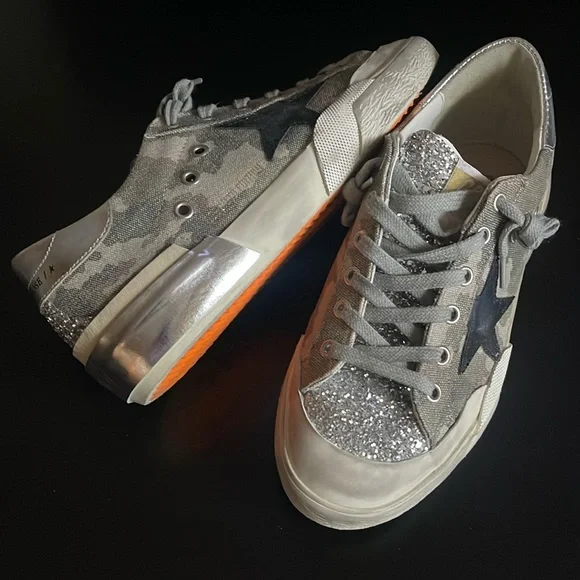 NIB Sz 38 Golden Goose Limited Edition Superstar Pen-Star Glitter, Camouflage - Picture 12 of 12